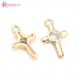 18K Brass Zircon Charms Pendants for DIY Jewelry Making