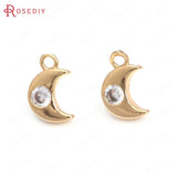 18K Brass Zircon Charms Pendants for DIY Jewelry Making