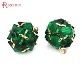 18K Brass Zircon Flower Ball Charms Pendants Jewelry Making Accessories