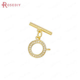 18K Brass Zircon Toggle Clasps Bracelet Connect Jewelry Findings