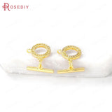 18K Brass Zircon Toggle Clasps Bracelet Connect Jewelry Findings