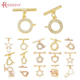 18K Brass Zircon Toggle Clasps Bracelet Connect Jewelry Findings