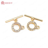 18K Brass Zircon Toggle Clasps Bracelet Connect Jewelry Findings