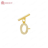 18K Brass Zircon Toggle Clasps Bracelet Connect Jewelry Findings