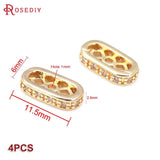 18K Brass Rectangle Bracelet Spacer Beads Jewelry Making Supplies