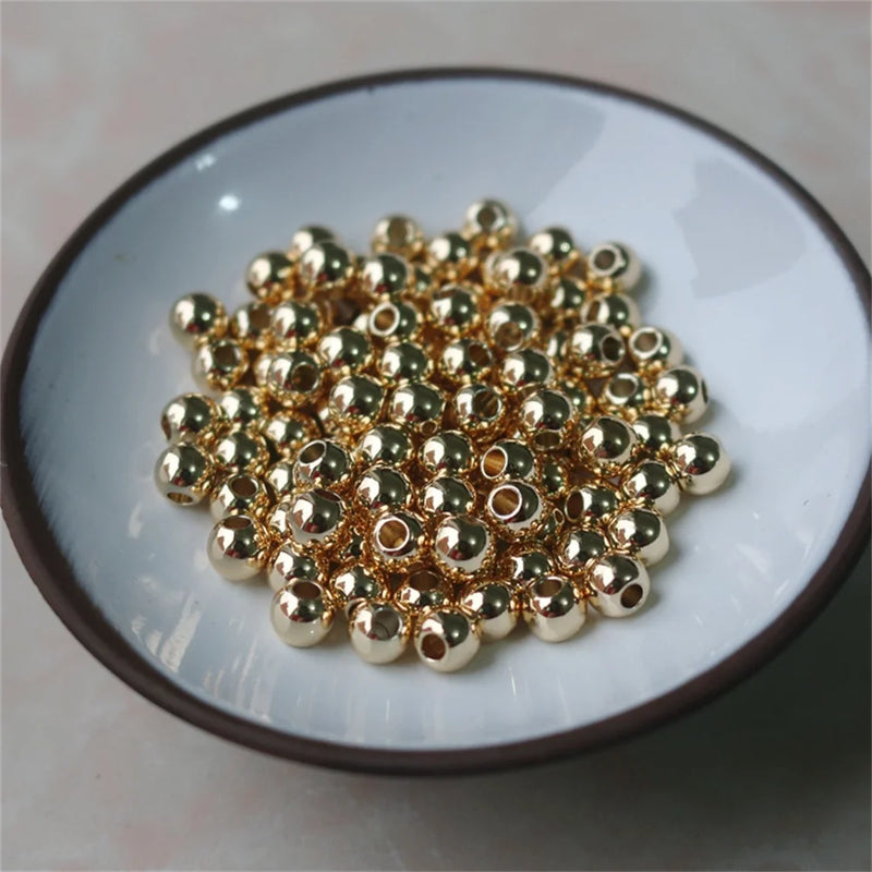 18K DIY Bead Bracelet Kit with Round Beads (100 Pieces)