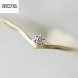 18K Zircon Crystal Heart Ring Women Minimalist Charm Jewelry