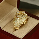 18K Zircon Lion Ring Men's Wedding Punk Style Engagement Retro Jewelry