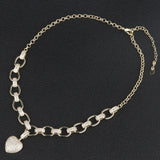 18K High Chain CZ Heart Pendant Necklace