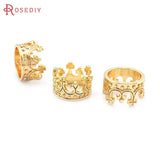 18K Large Hole Beads Crown Charms Pendants for Women