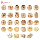 18K Large Hole Beads Crown Charms Pendants for Women