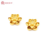 18K Matte Brass Flower Bracelet Spacer Beads DIY Jewelry Making Supplies
