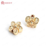 18K Matte Brass Flower Bracelet Spacer Beads DIY Jewelry Making Supplies