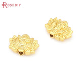 18K Matte Brass Flower Bracelet Spacer Beads DIY Jewelry Making Supplies