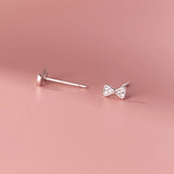 18K Zircon Pave Bowknot Stud Earrings Party Jewelry