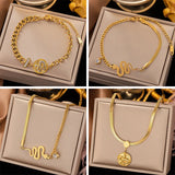18K Titanium Steel Bracelet for Women Street Punk Snake Hip-Hop Charms