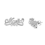 18K Double Plated Stud Name Earrings Stainless Steel Personalized Name Earrings
