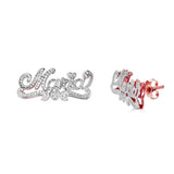 18K Double Plated Stud Name Earrings Stainless Steel Personalized Name Earrings