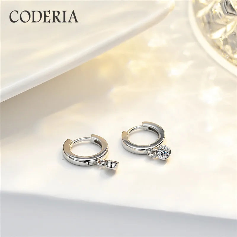 18K Moissanite 0.1CT Pendant Earrings Sterling Silver