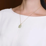 18K Natural Hetian Jade Gray Jade Pendant Women's Sweater Chain Pendant