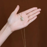 18K Natural Hetian Jade Gray Jade Pendant Women's Sweater Chain Pendant