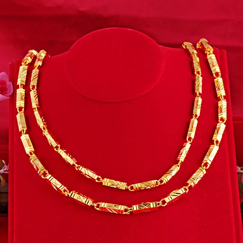 18K Not Fade Forever Unisex Necklace Colgantes Bizuteria Kolye Bijoux Femme