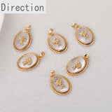 18K Oval Shell Angel Pendant DIY Necklace Ear Jewelry 1PCS