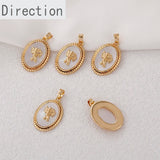 18K Oval Shell Angel Pendant DIY Necklace Ear Jewelry 1PCS