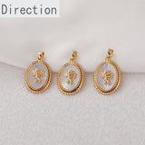 18K Oval Shell Angel Pendant DIY Necklace Ear Jewelry 1PCS
