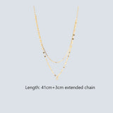 925 Silver Chain Necklace Double Layer Zircon Pendant Choker Necklaces