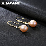 18K Pearl Long Drop Earring Wedding Jewelry