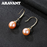 18K Pearl Long Drop Earring Wedding Jewelry