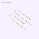 18K Plated 0.6mm Thin Chain Ear Wire with U-Bar, Brass EarWire