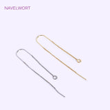 18K Plated 0.6mm Thin Chain Ear Wire with U-Bar, Brass EarWire