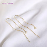 18K Plated 0.6mm Thin Chain Ear Wire with U-Bar, Brass EarWire