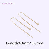 18K Plated 0.6mm Thin Chain Ear Wire with U-Bar, Brass EarWire