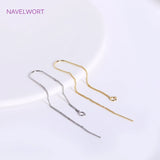 18K Plated 0.6mm Thin Chain Ear Wire with U-Bar, Brass EarWire
