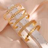18K Plated Stainless Steel Pig Nose Heart Bangle for Women