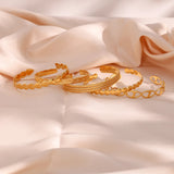18K Plated Stainless Steel Pig Nose Heart Bangle for Women
