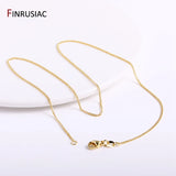 18K Plated Metal Necklace Chains 3 Types Brass 0.8mm/1.3mm/1.4mm