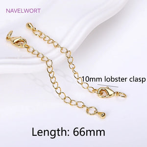 18K Plated Jewelry Extender Chain, 6.6cm Tail Chain with Lobster Clasps