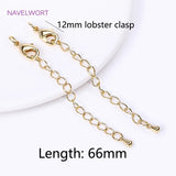 18K Plated Jewelry Extender Chain, 6.6cm Tail Chain with Lobster Clasps