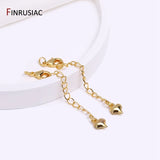 18K Plated 60mm Bracelet Extender Chain Heart Extension Chains For Jewelry