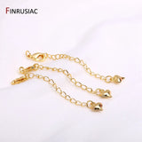 18K Plated 60mm Bracelet Extender Chain Heart Extension Chains For Jewelry