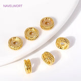 18K Plated 7mm Round Spacer Beads Brass Metal Dot Spacer Beads