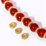18K Plated 7mm Round Spacer Beads Brass Metal Dot Spacer Beads