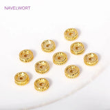 18K Plated 7mm Round Spacer Beads Brass Metal Dot Spacer Beads