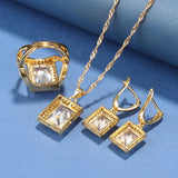 18K Plated African Jewelry Dubai Bridal Wedding Dress Accessories Set