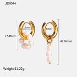 18K Plated Asymmetric Freshwater Pearl Pendant Earrings