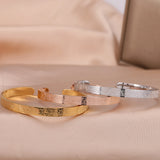 18K Plated Ayatul Kursi Cuff Bangle Islamic Muslim Quran Bracelet